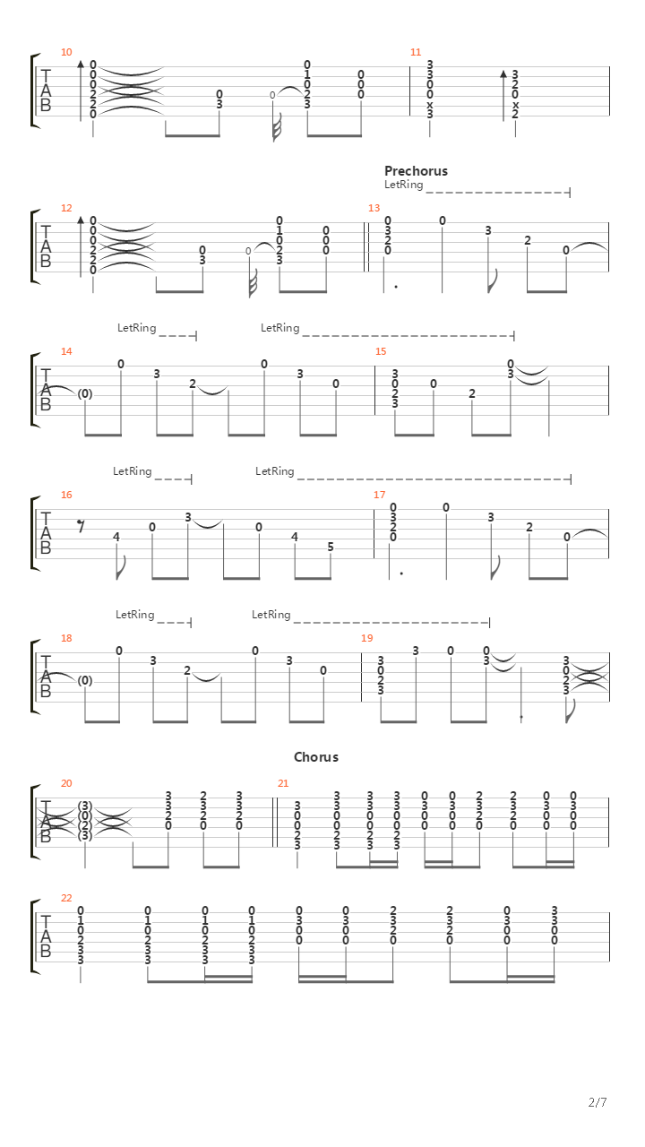 Push吉他谱