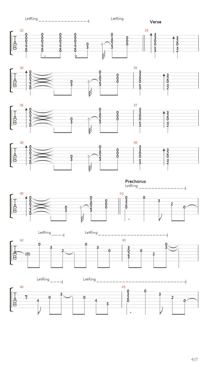 Push吉他谱