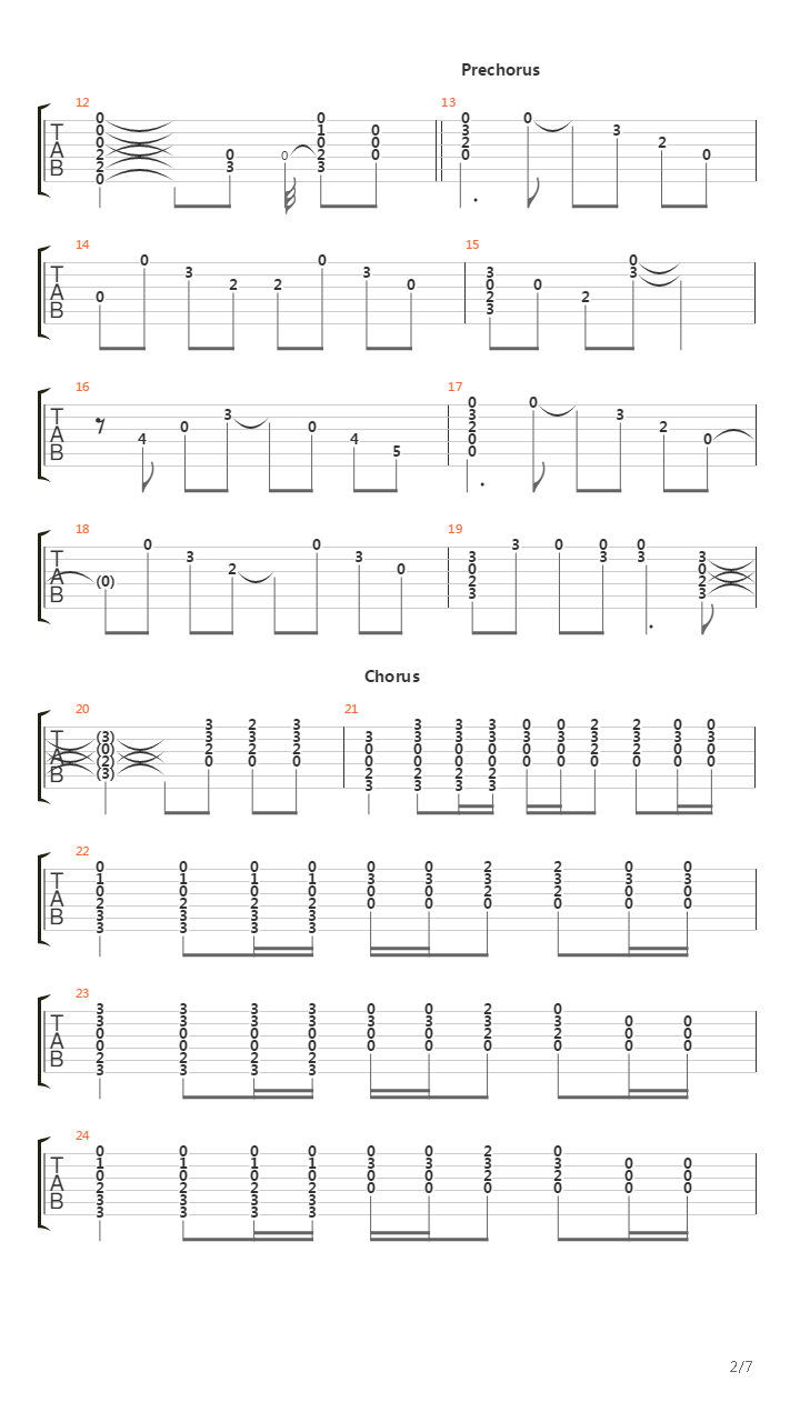 Push吉他谱