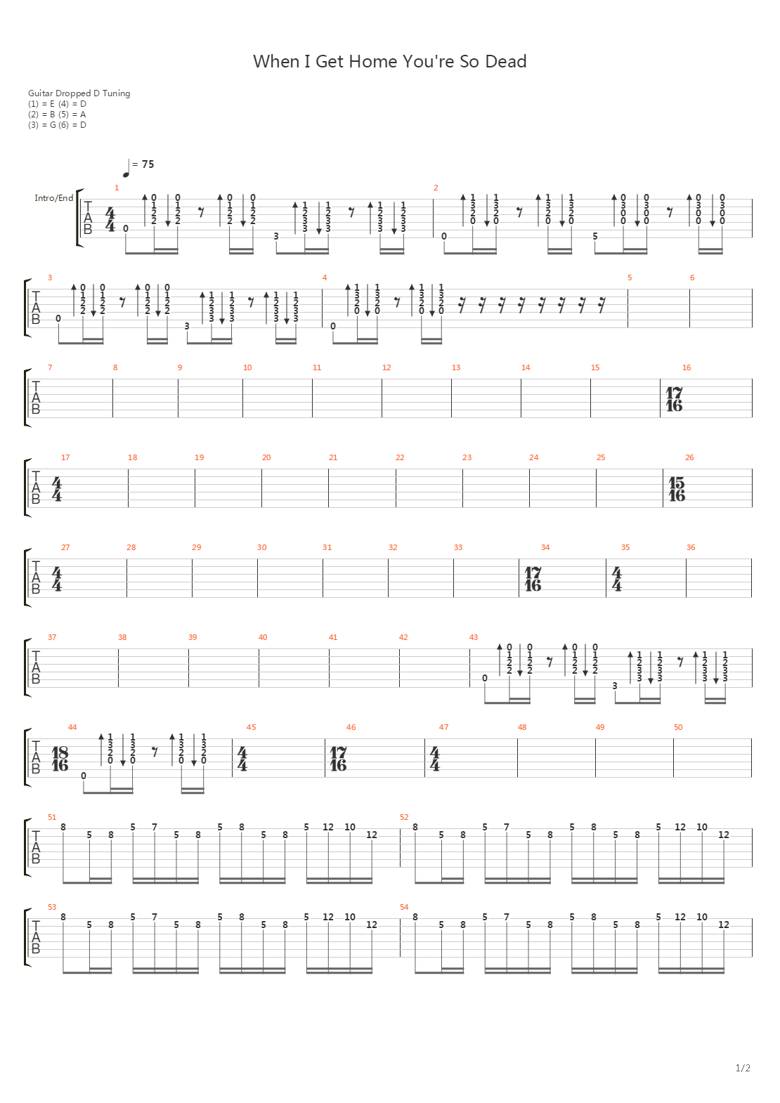 When I Get Home Youre So Dead吉他谱
