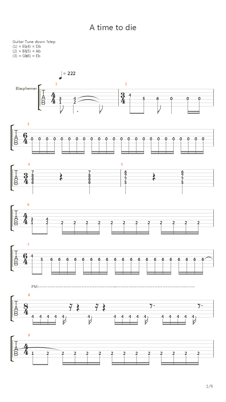 A Time To Die吉他谱
