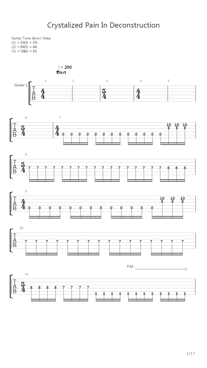 Crystalized Pain In Deconstruction吉他谱