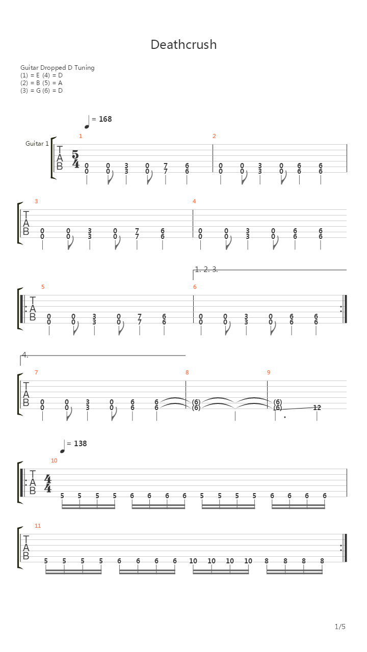 Deathcrush吉他谱