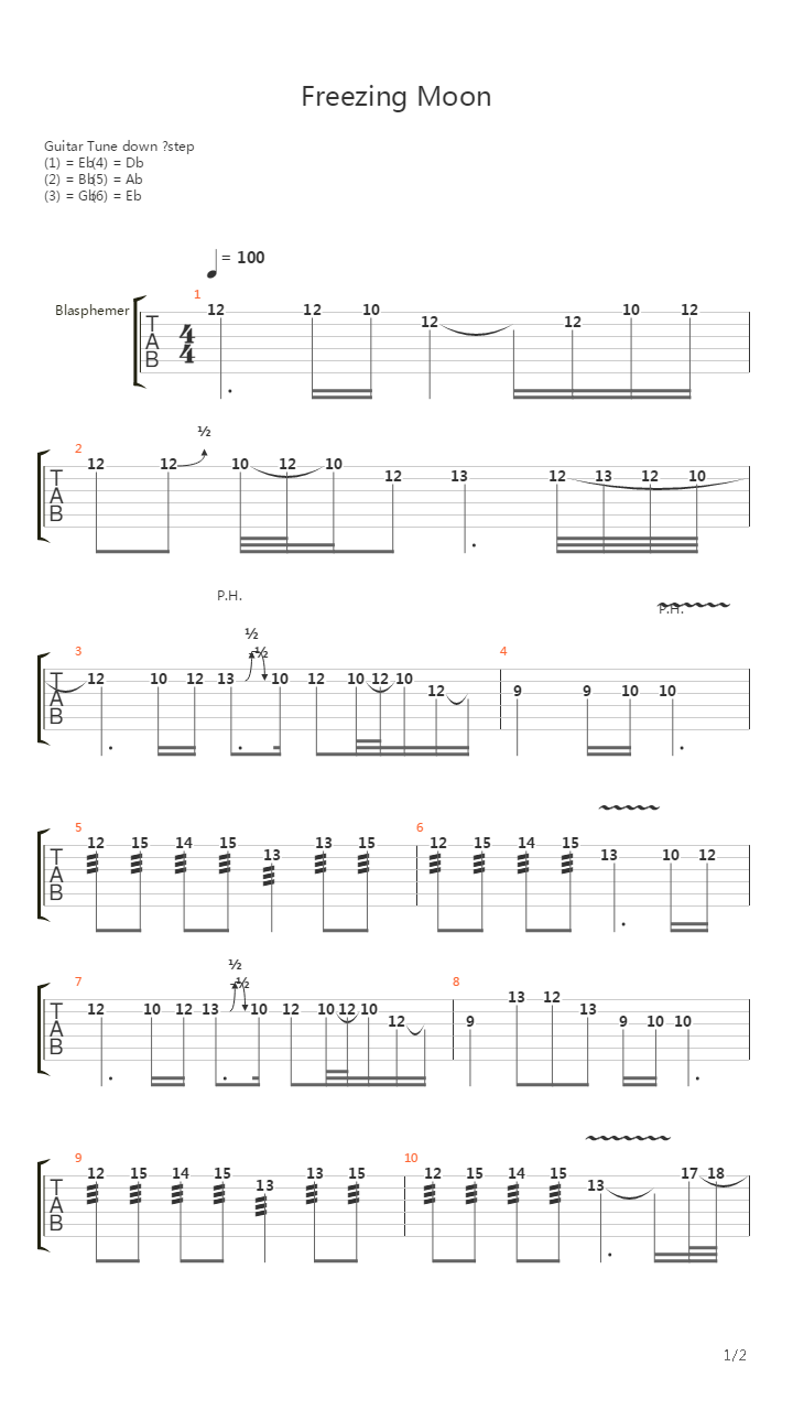 Freezing Moon吉他谱