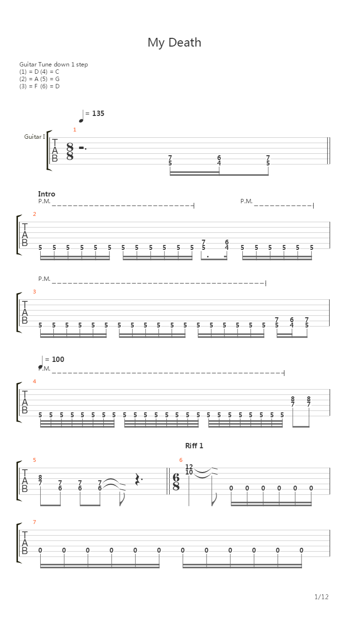 My Death吉他谱