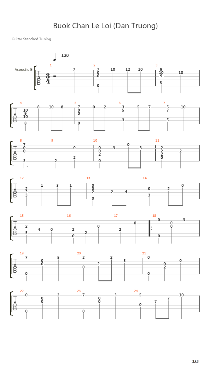 Buok Chan Le Loi吉他谱