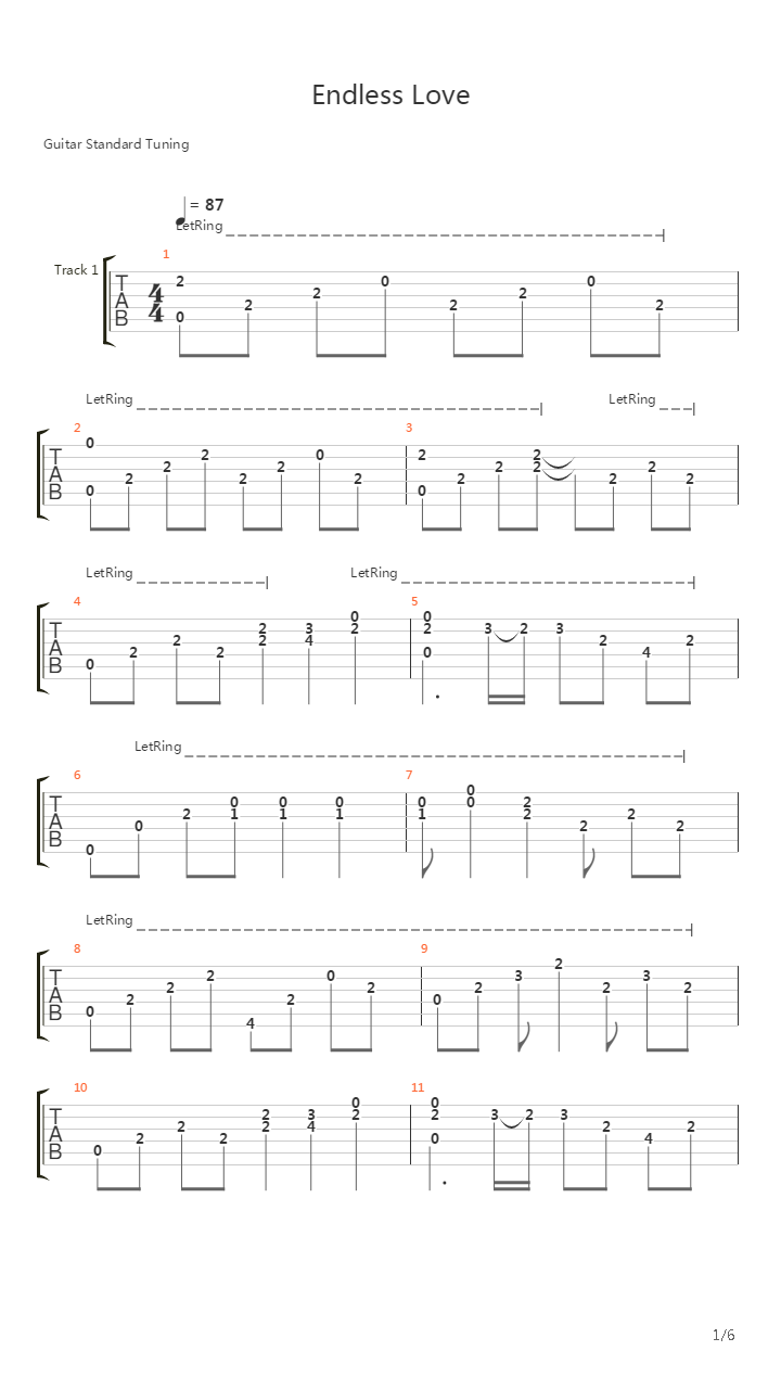 Endless Love吉他谱