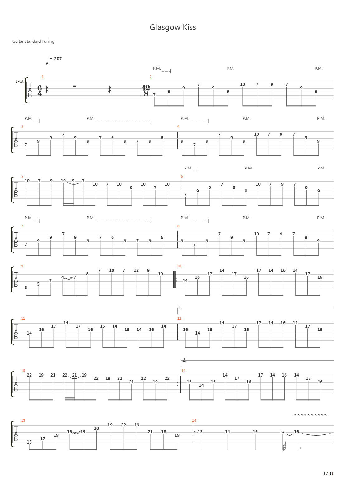 Glasgow Kiss吉他谱