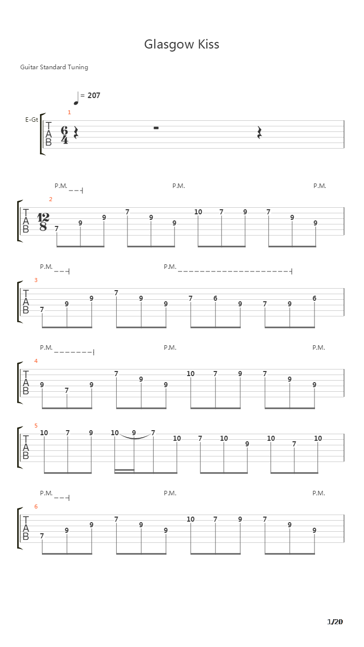 Glasgow Kiss吉他谱