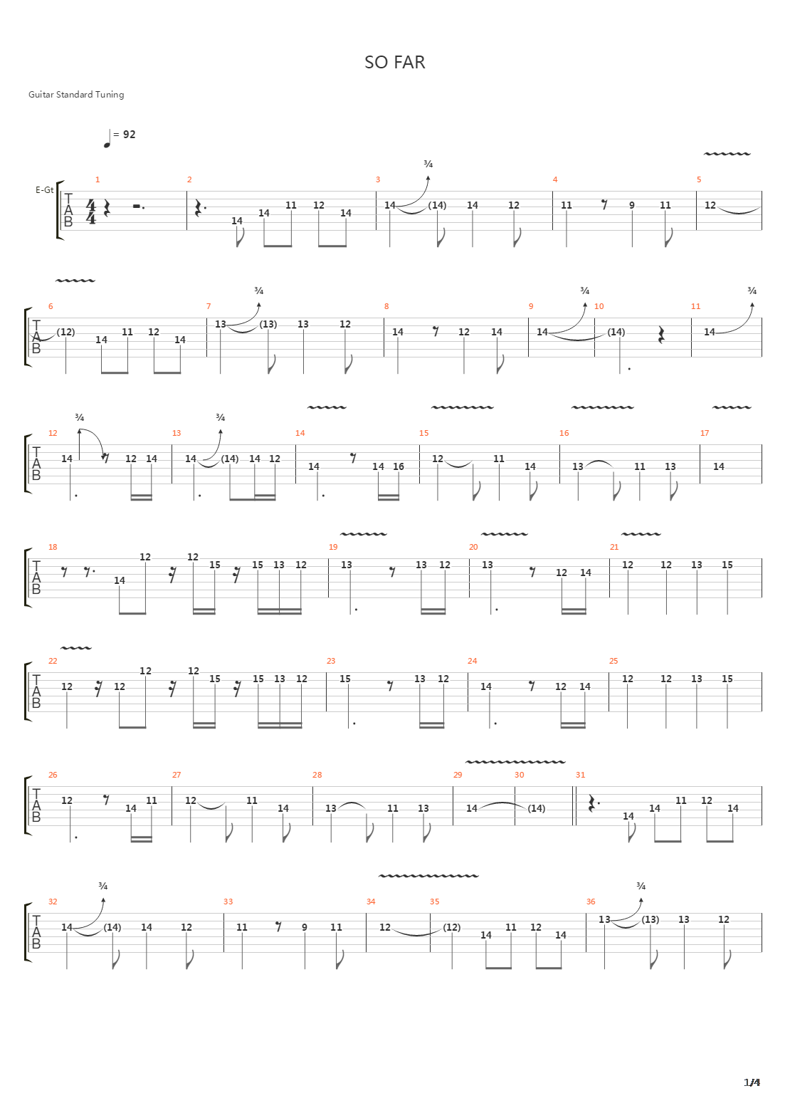 So Far吉他谱