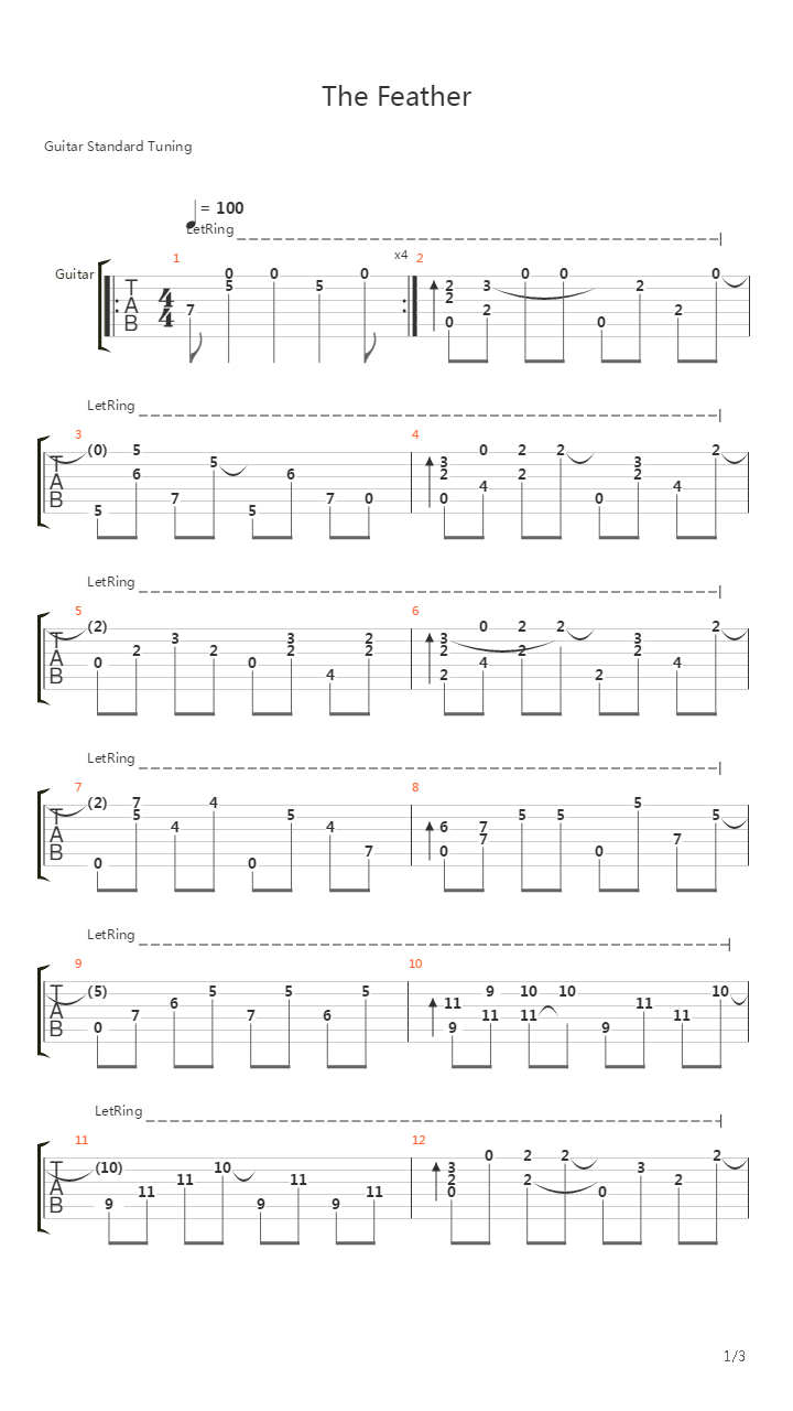The Feather(电影《阿甘正传》主题曲)吉他谱