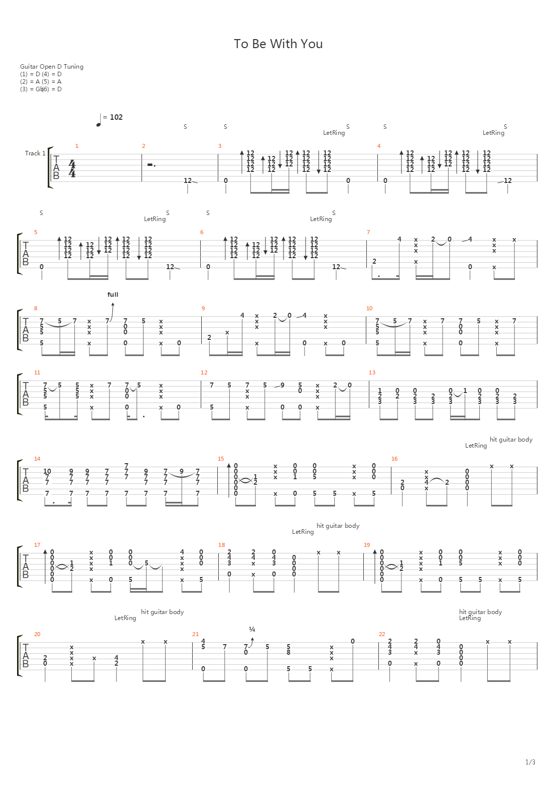 To Be With You吉他谱