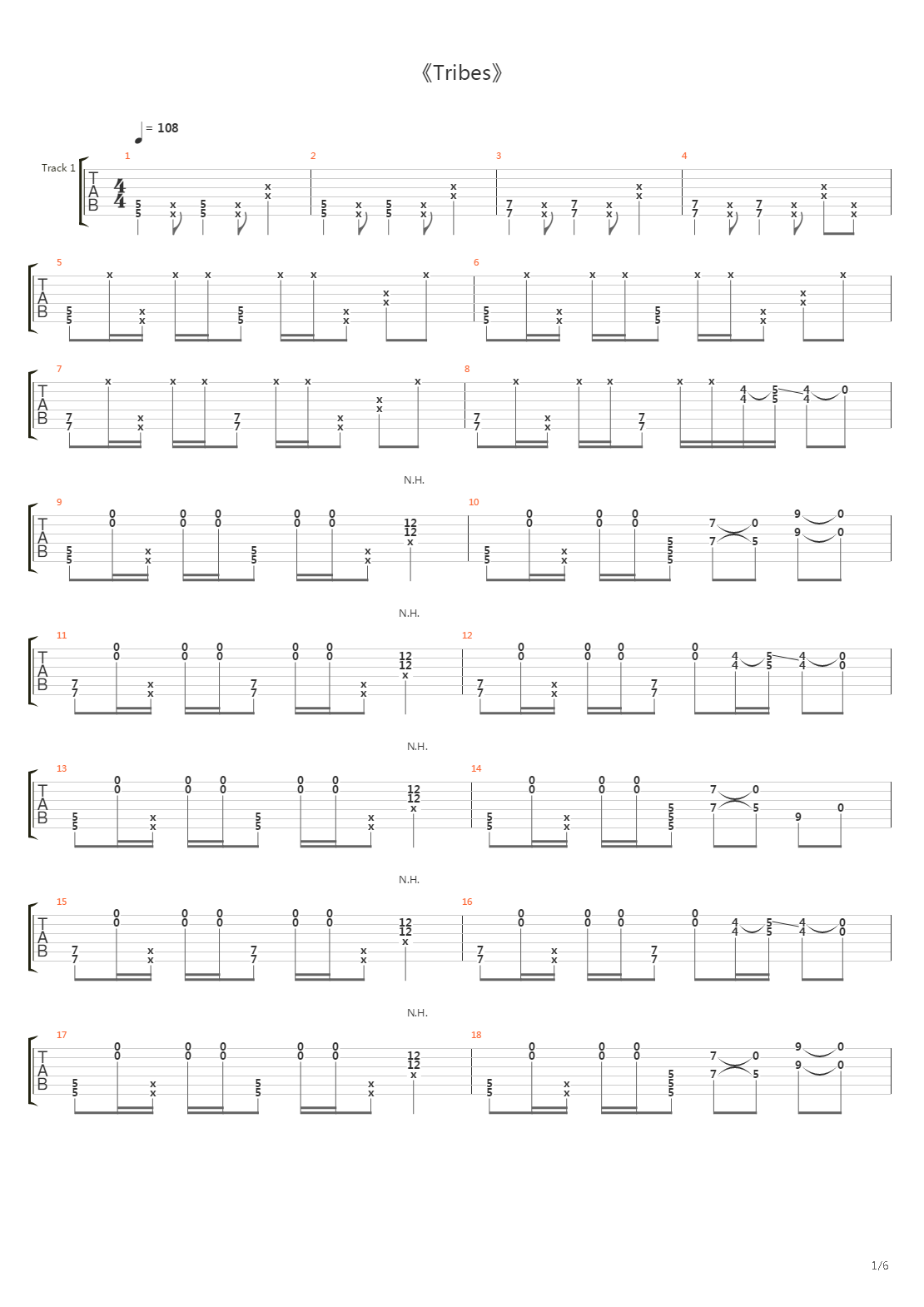 Tribes吉他谱