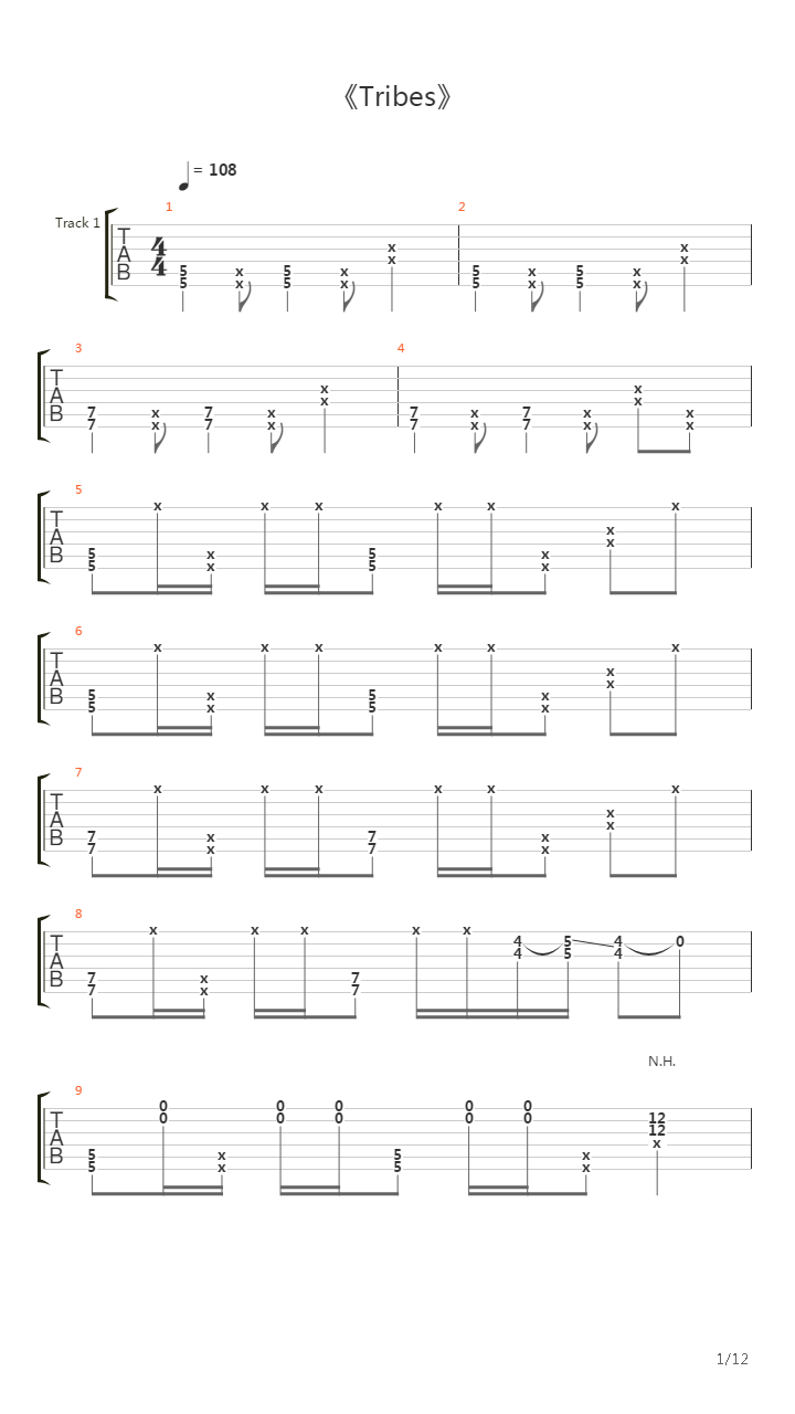 Tribes吉他谱