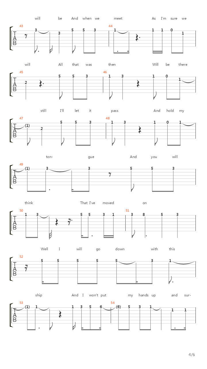 White Flag吉他谱