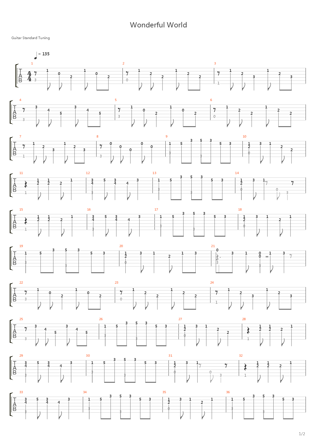 Wonderful World吉他谱