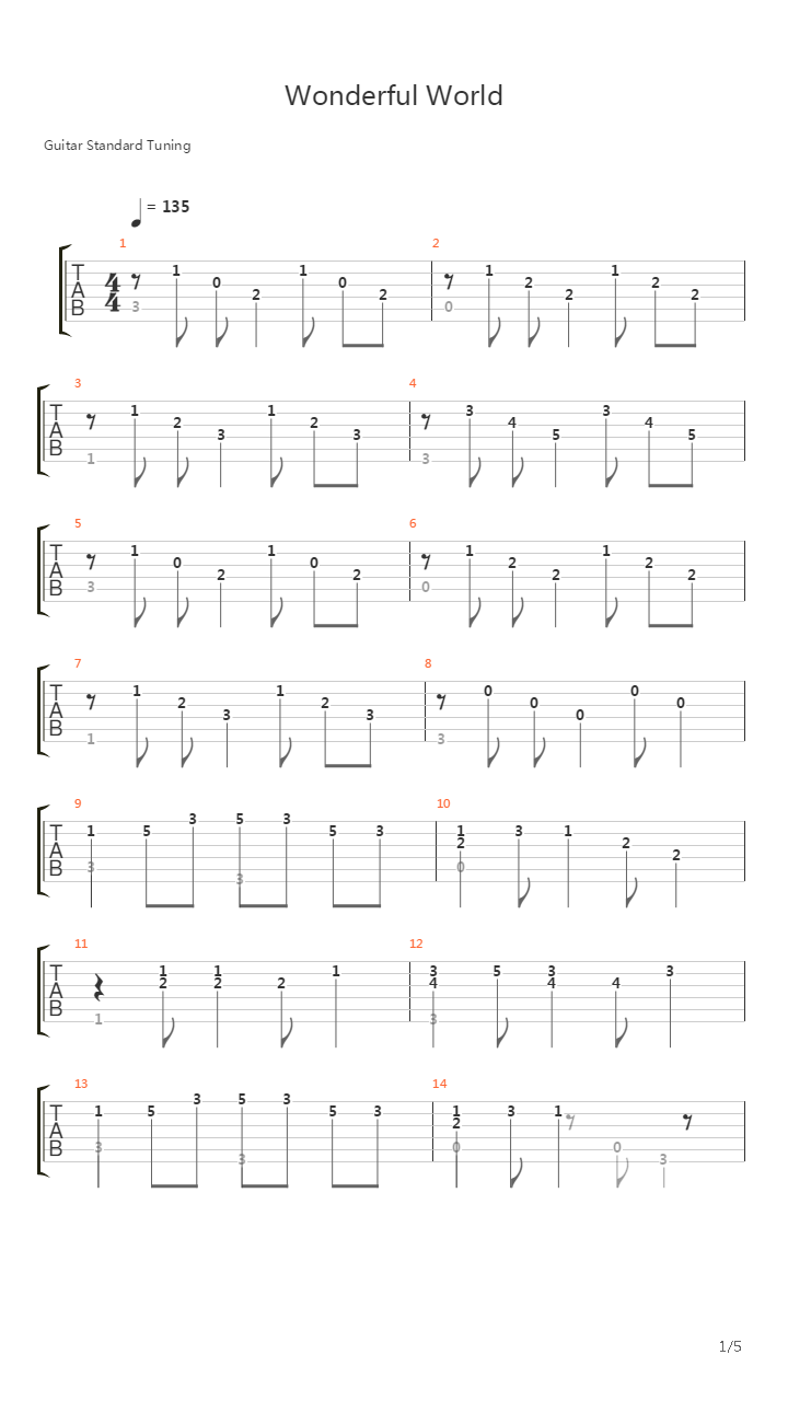 Wonderful World吉他谱
