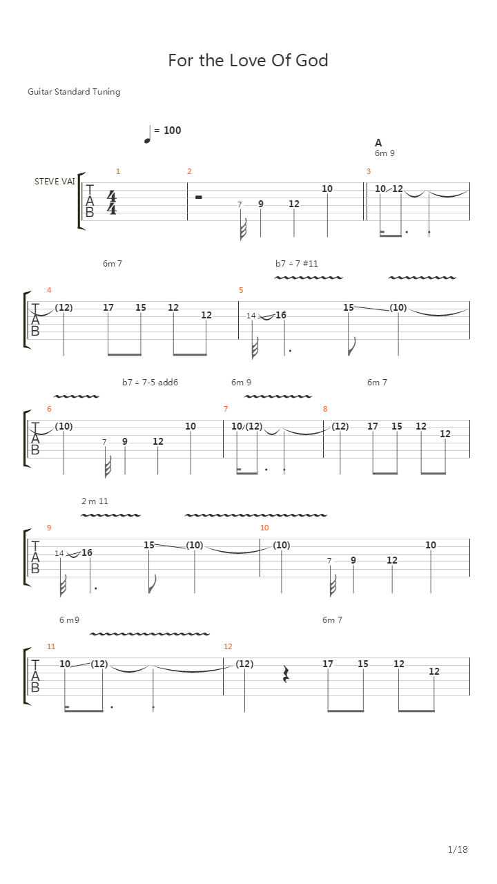 For the Love of God吉他谱