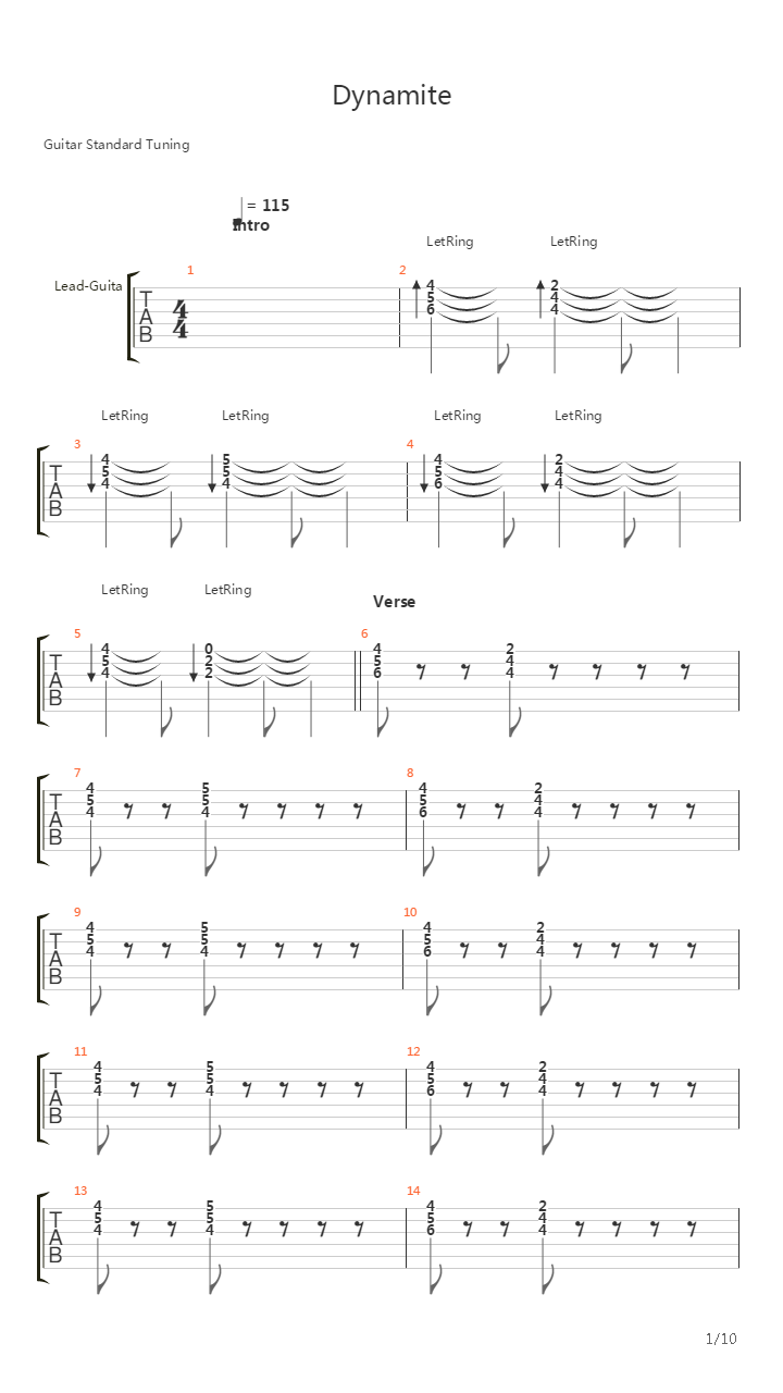 Dynamite吉他谱