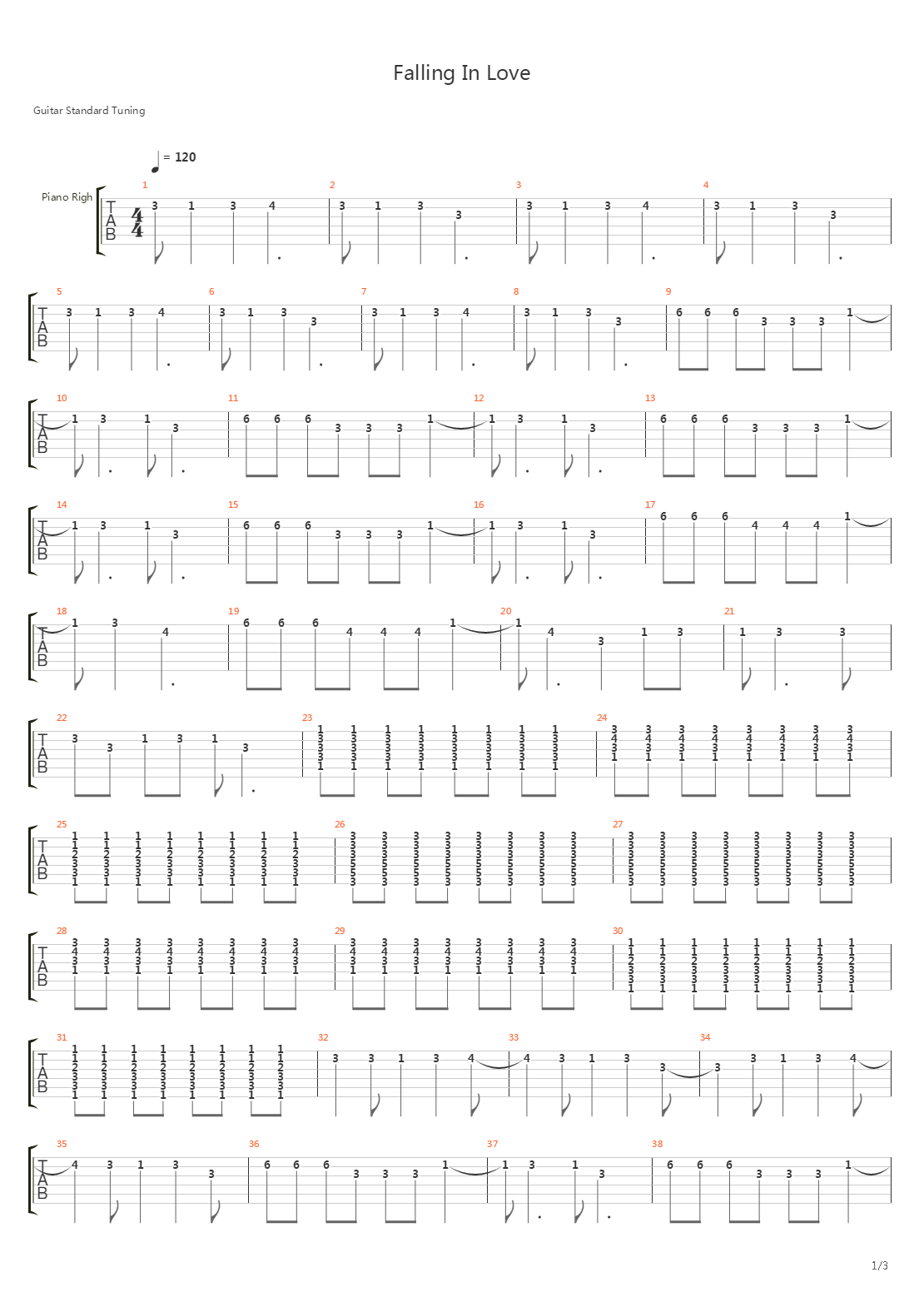 Falling In Love吉他谱