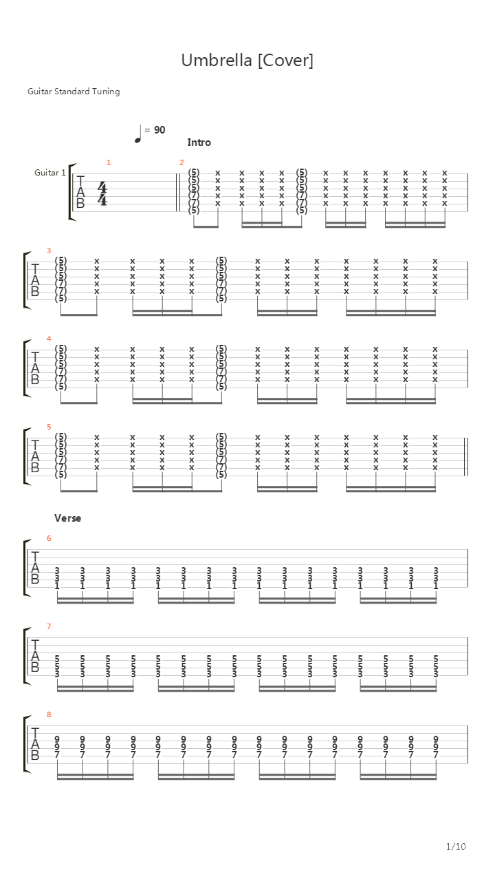 Umbrella吉他谱
