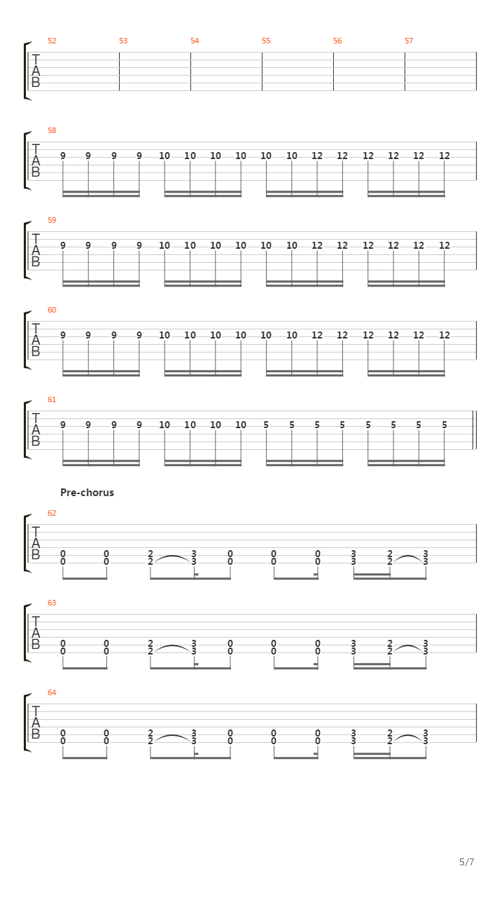 5 Marz吉他谱