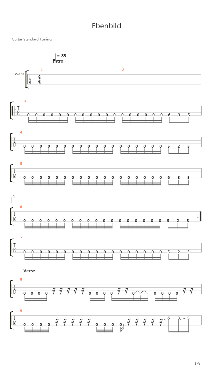 Ebenbild吉他谱