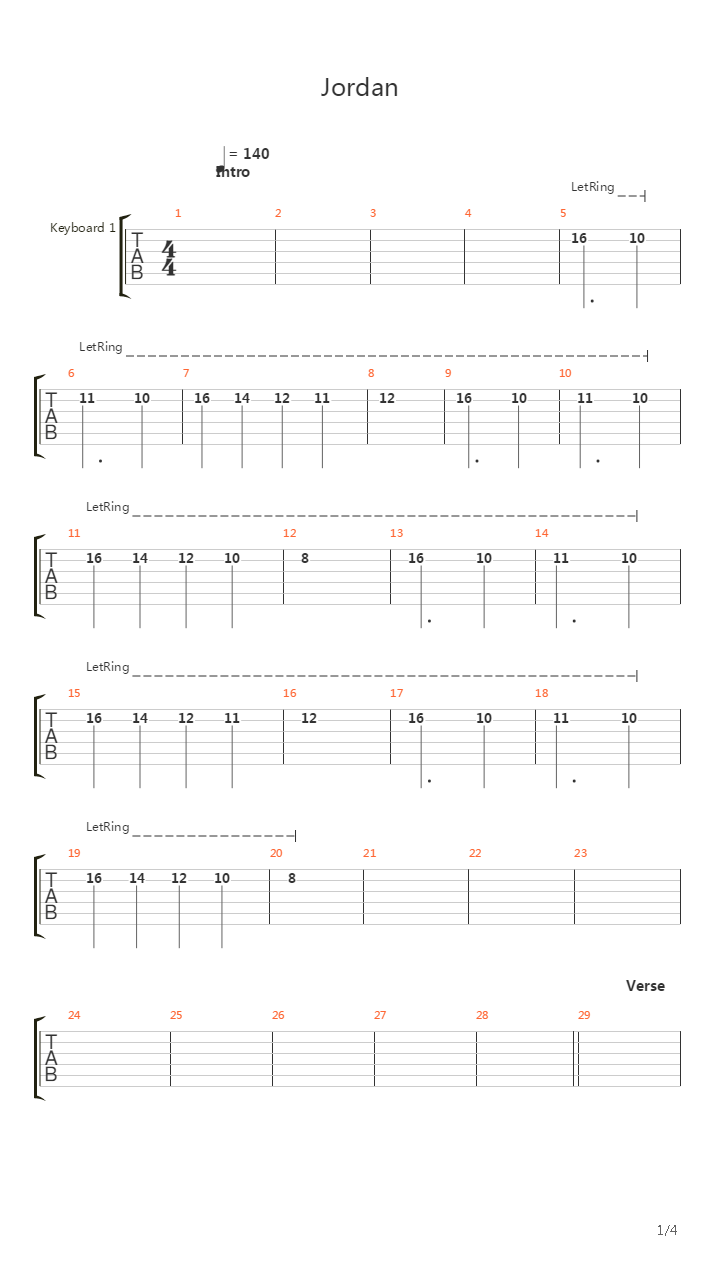 Jordan吉他谱