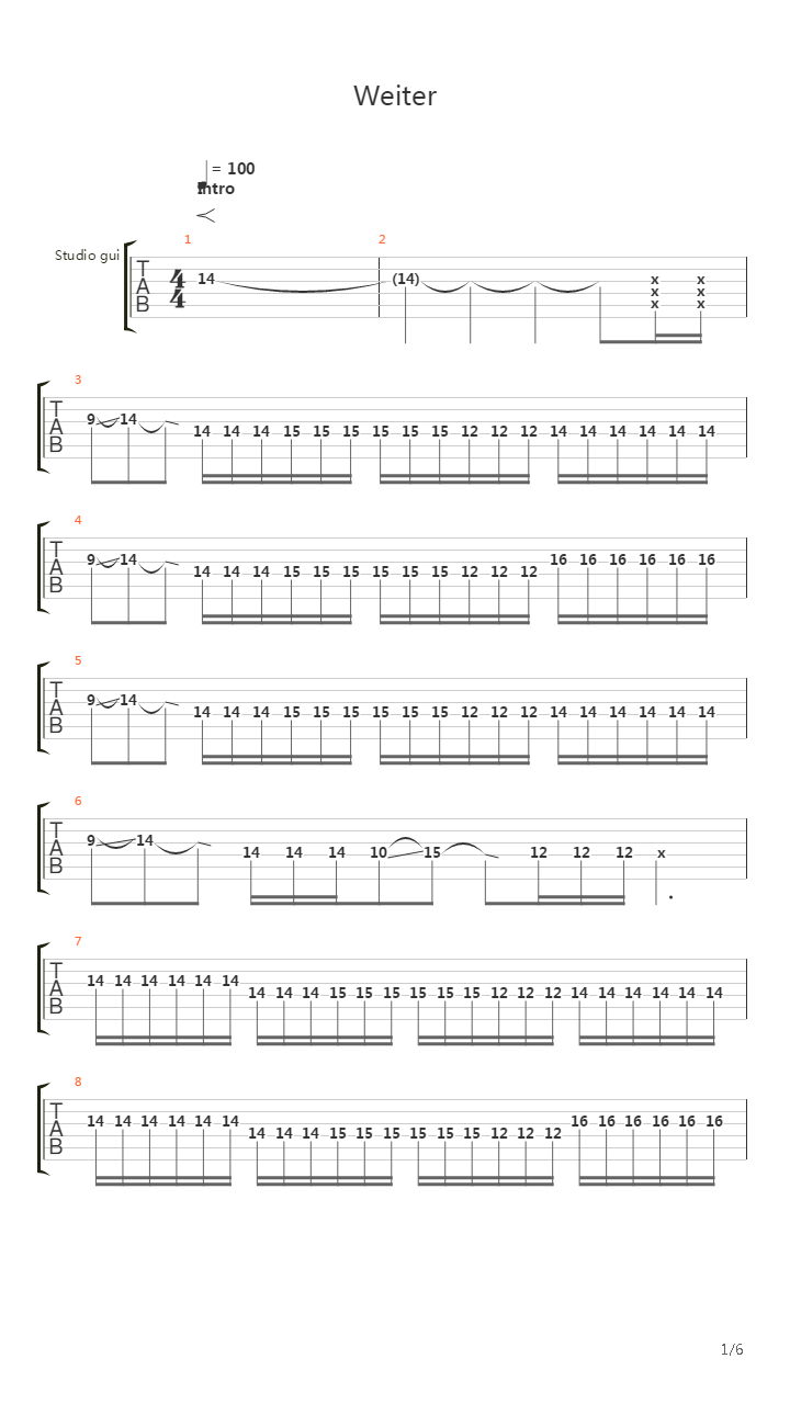 Weiter吉他谱