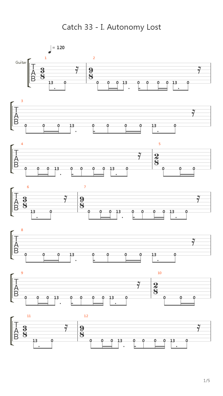 Autonomy Lost吉他谱