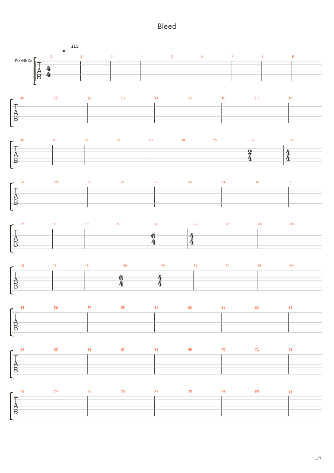 Bleed吉他谱