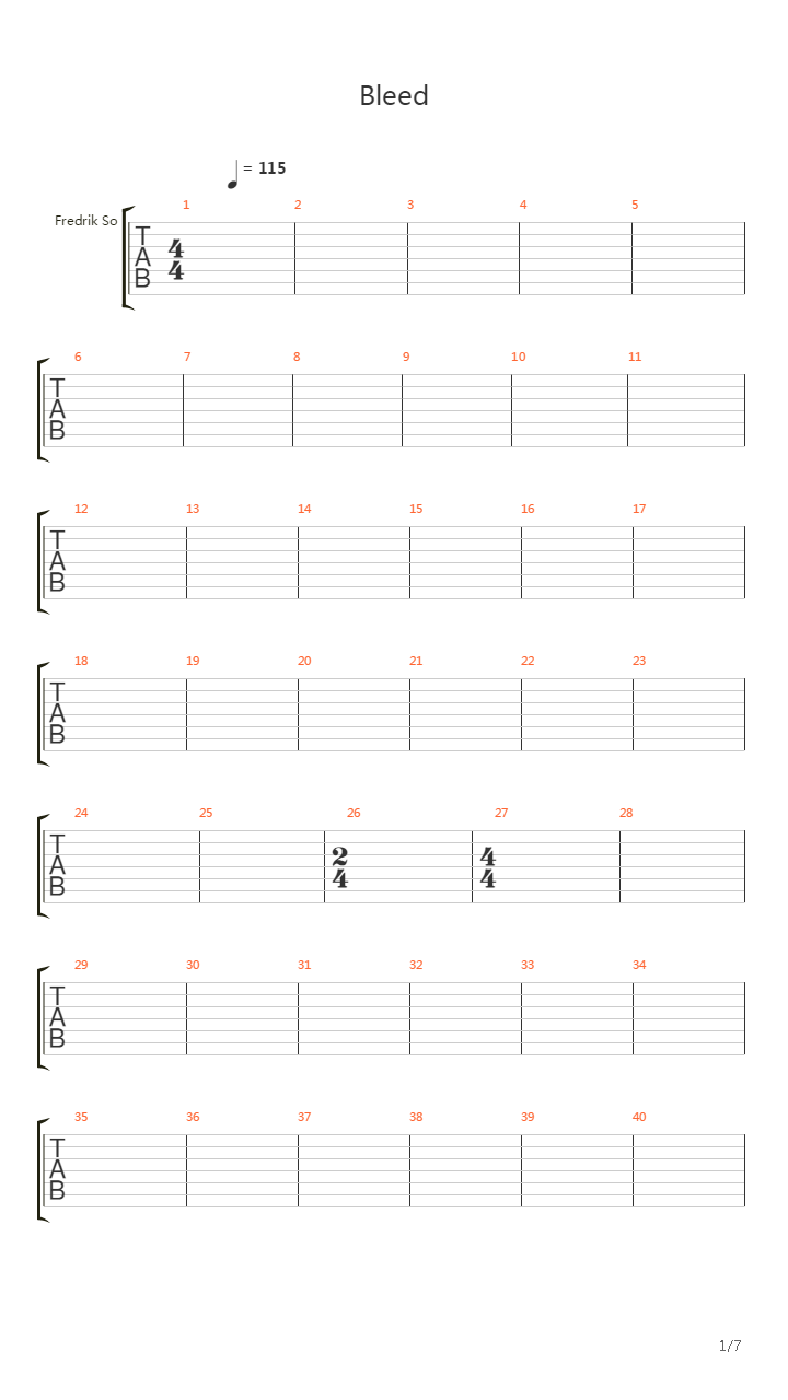 Bleed吉他谱