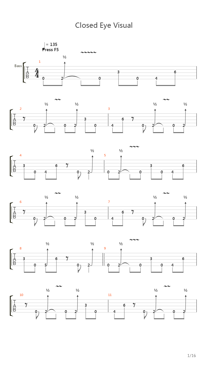 Closed Eye Visuals吉他谱