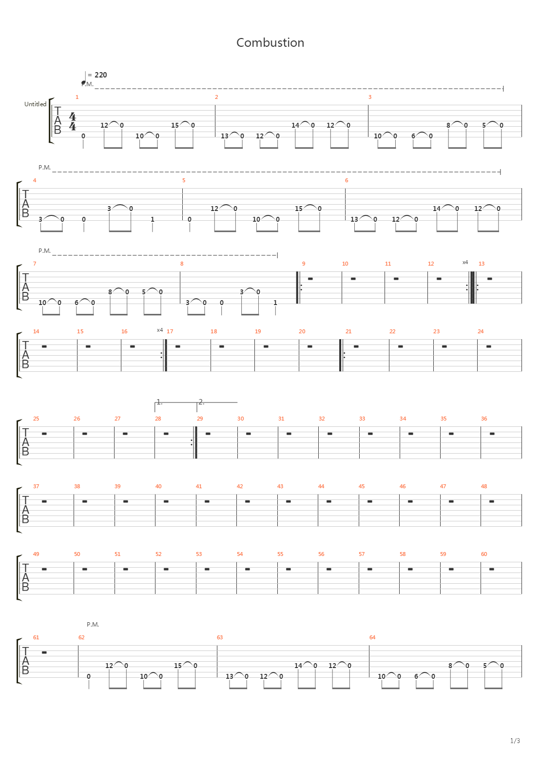 Combustion吉他谱