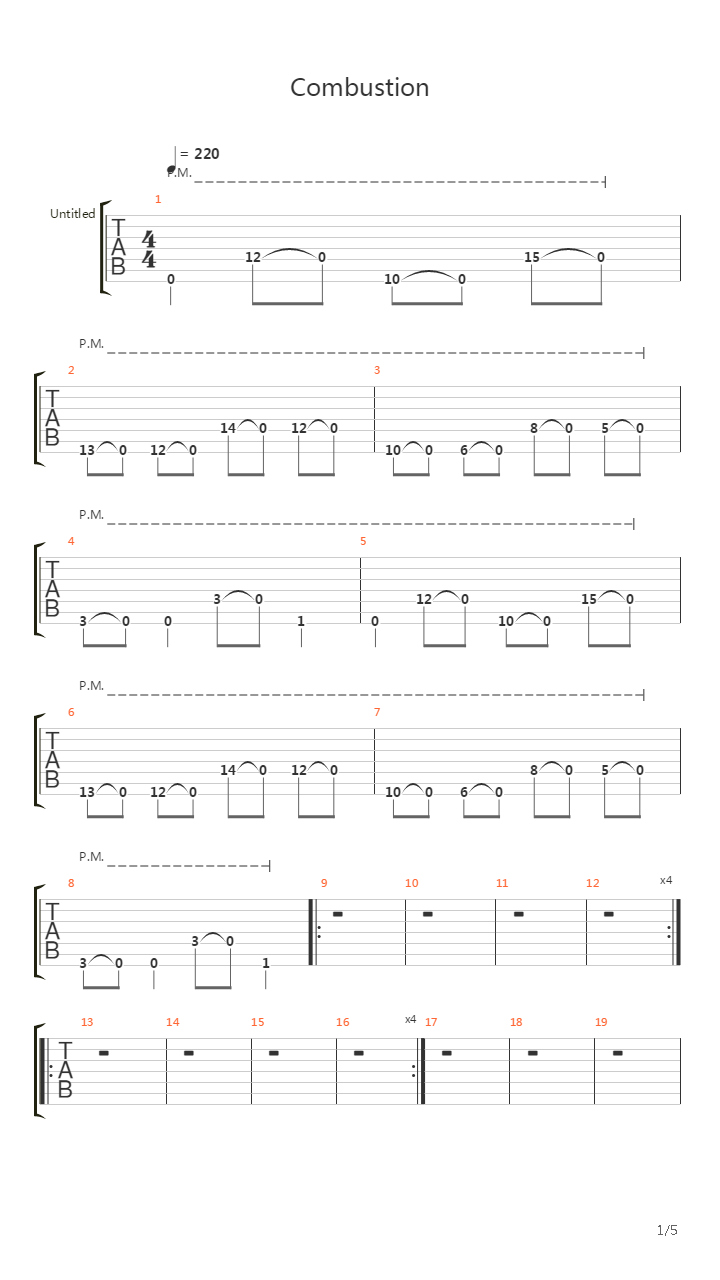 Combustion吉他谱