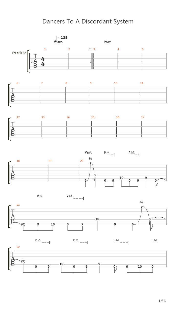 Dancers To A Discordant System吉他谱