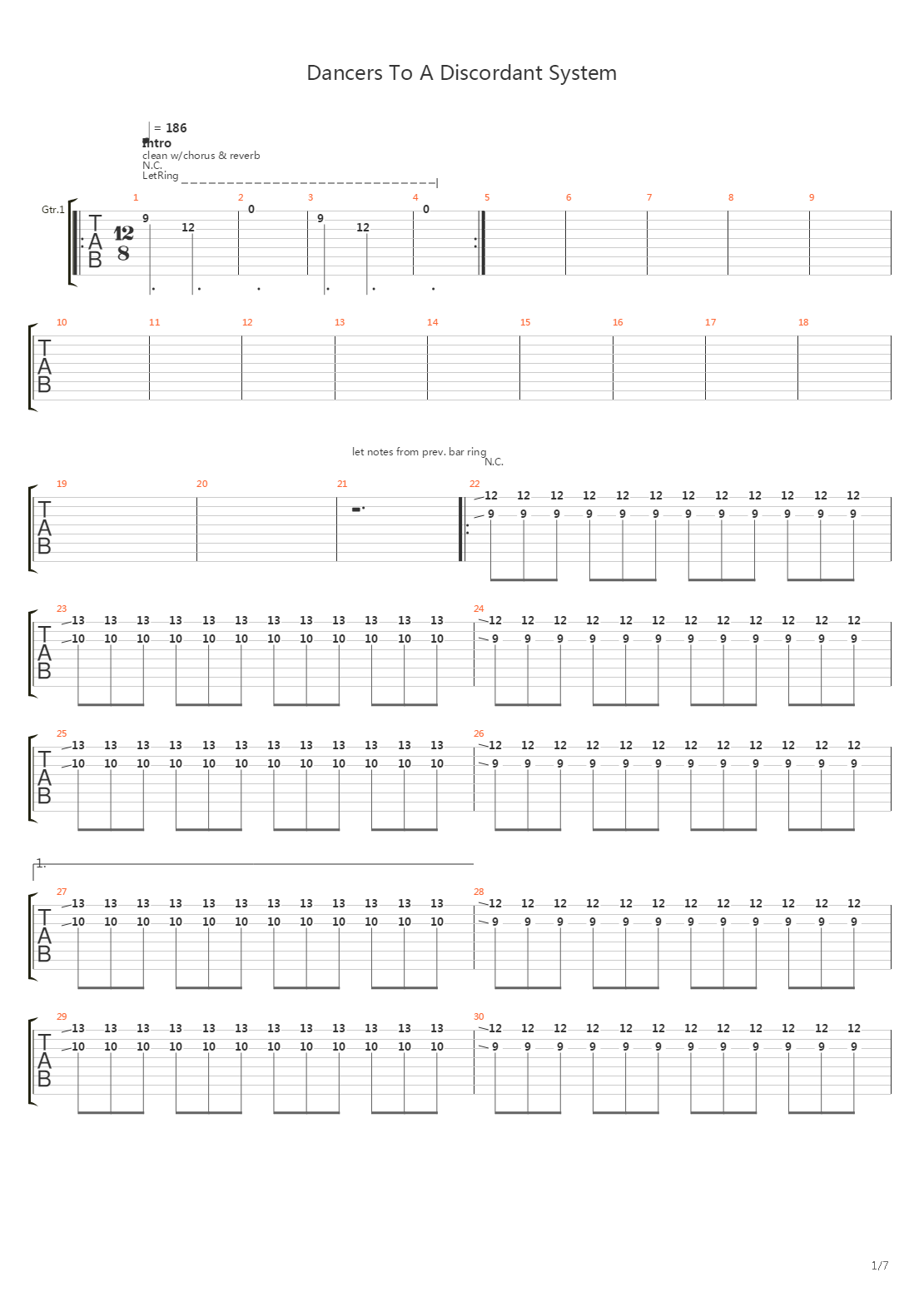 Dancers To A Discordant System吉他谱