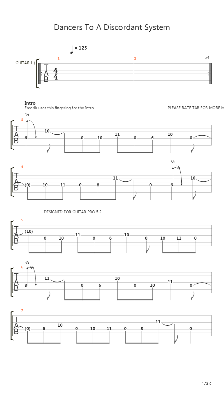 Dancers To A Discordant System吉他谱