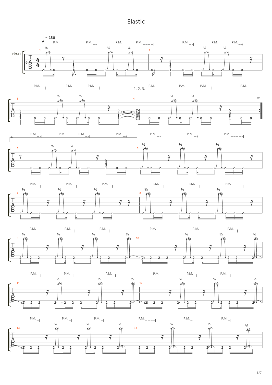 Elastic吉他谱