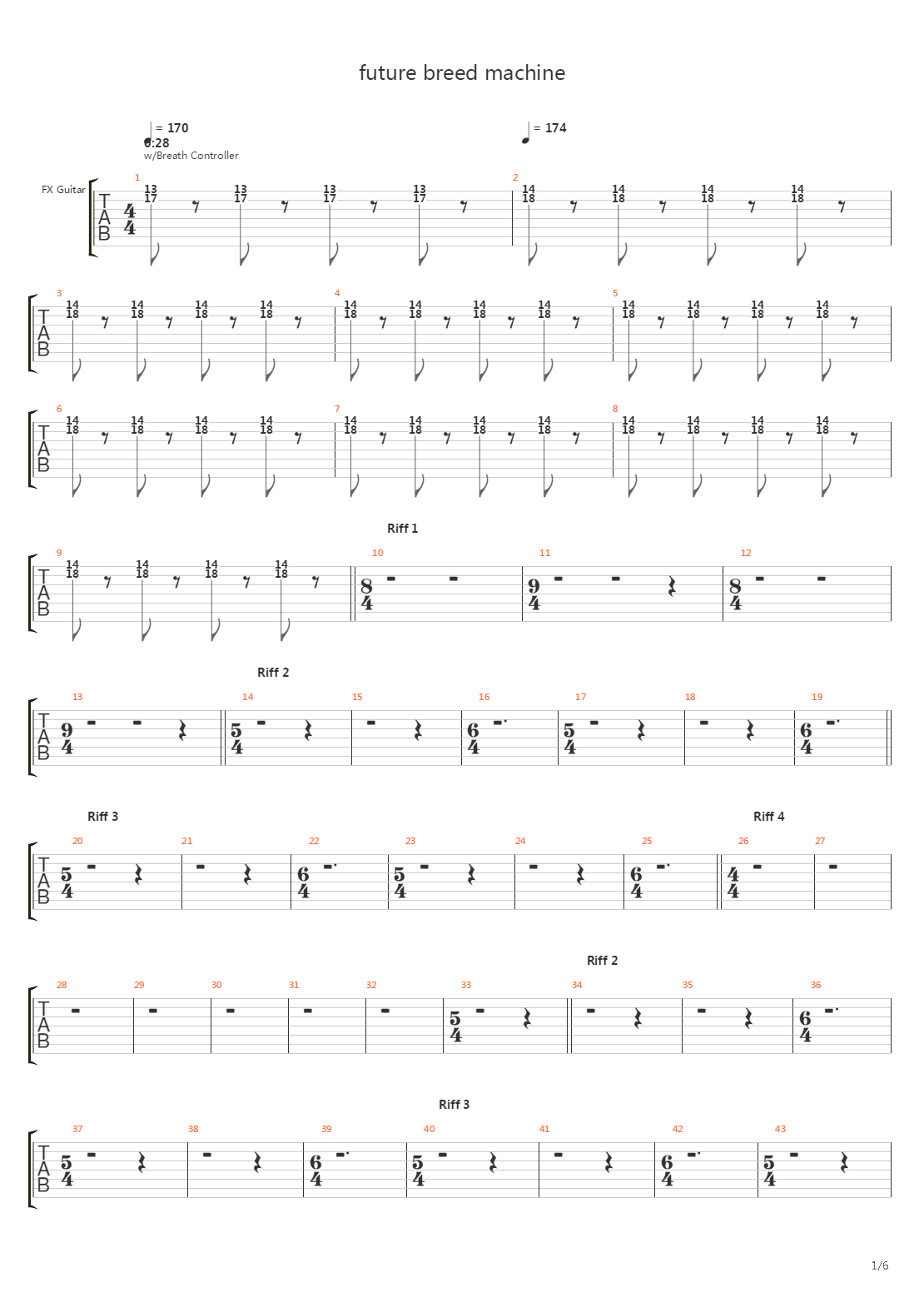 Future Breed Machine吉他谱