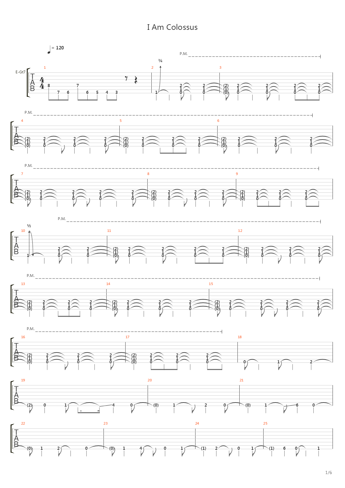 I Am Colossus吉他谱