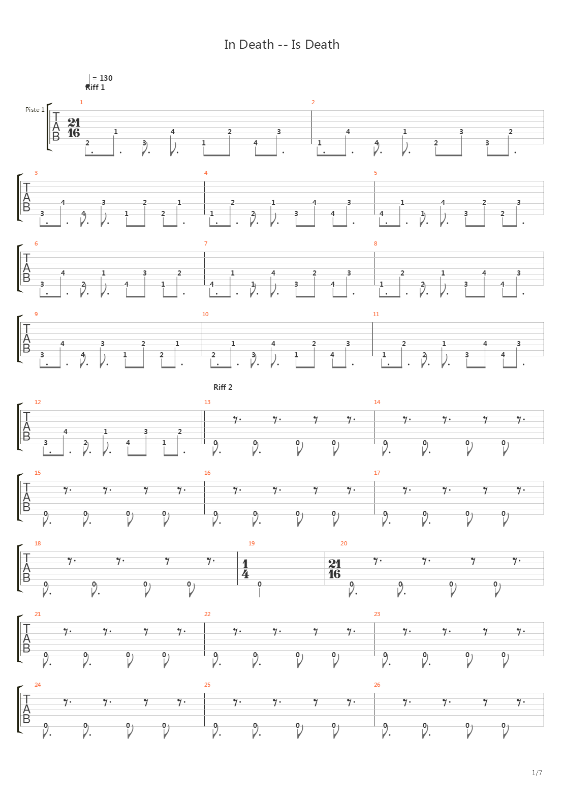 In Death - Is Death吉他谱