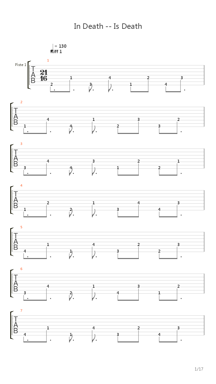 In Death - Is Death吉他谱