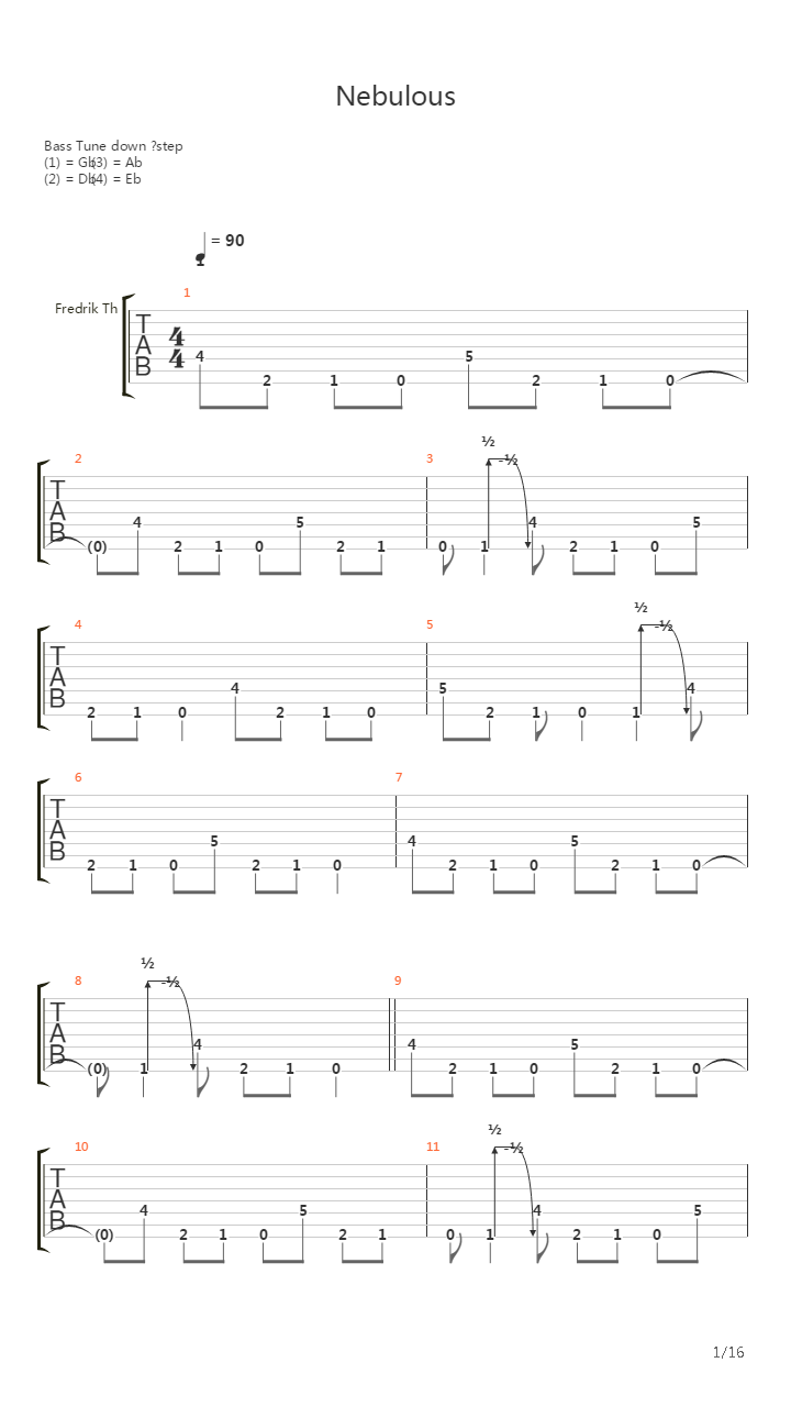 Nebulous吉他谱