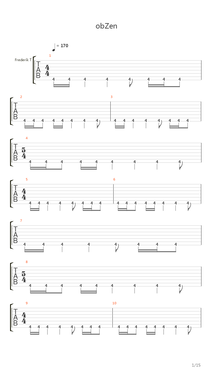 Obzen吉他谱