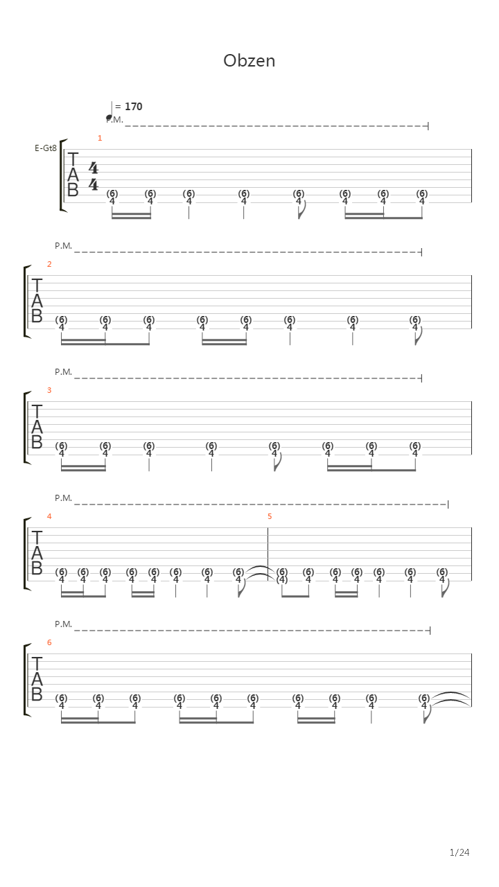 Obzen吉他谱