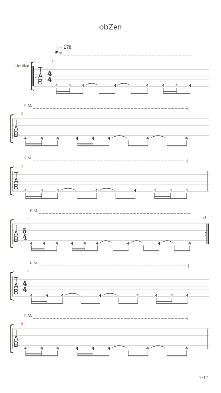 Obzen吉他谱