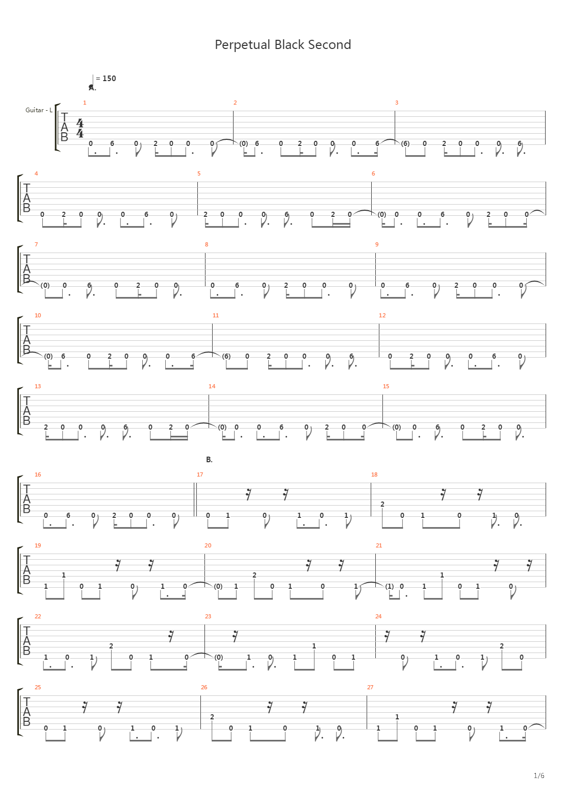 Perpetual Black Second吉他谱