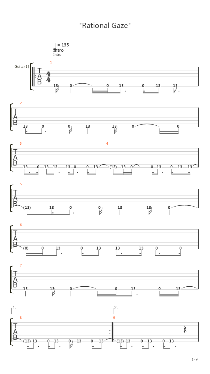 Rational Gaze吉他谱