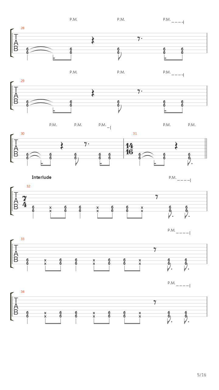 Spasm吉他谱